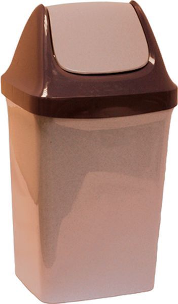 Контейнер для мусора 9л Свинг беж мрамор