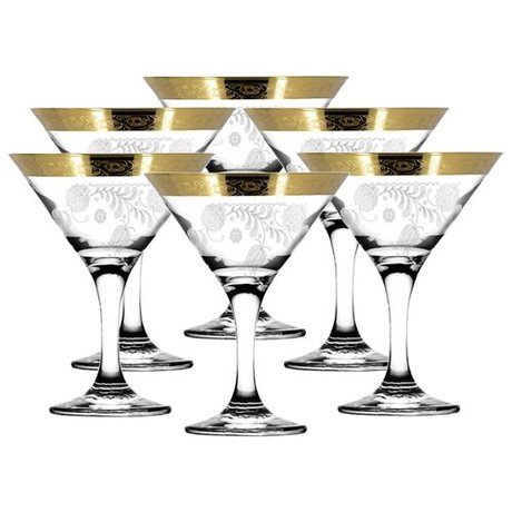 Бокал для мартини 170мл 6шт с узором "Нежность"