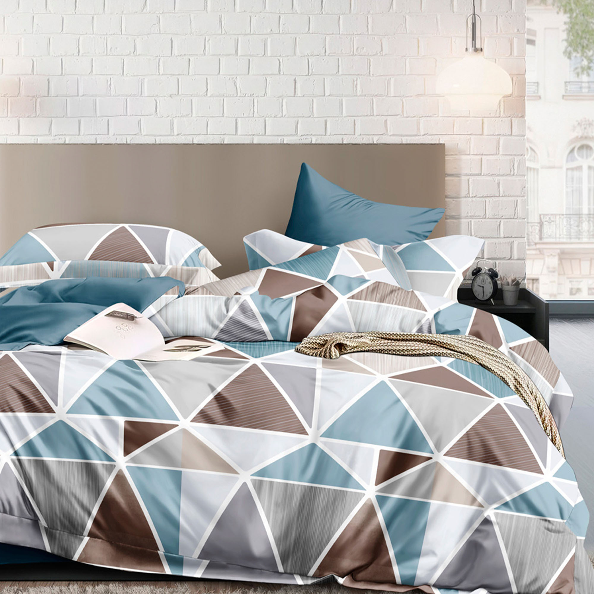 Комплект постельного белья 1,5 (70*70) ДомВелл Поплин Натурель 6912 Зазеркалье