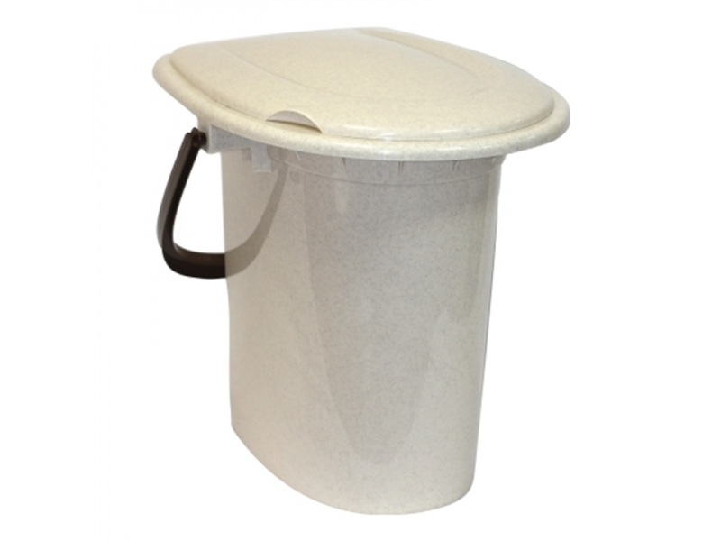 Ведро-туалет 16л белый ротанг