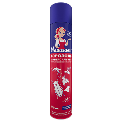 1007854 Средство инсектицидное Машенька аэрозоль универсальный от ползающих и летающих насекомых (400мл)