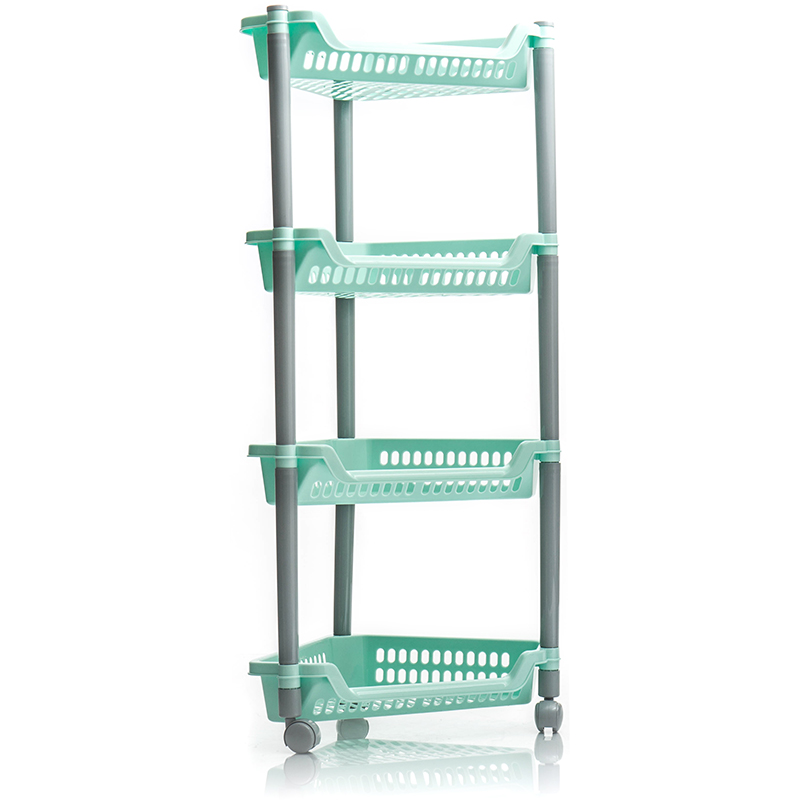 Этажерка угловая 4 секции на колесах