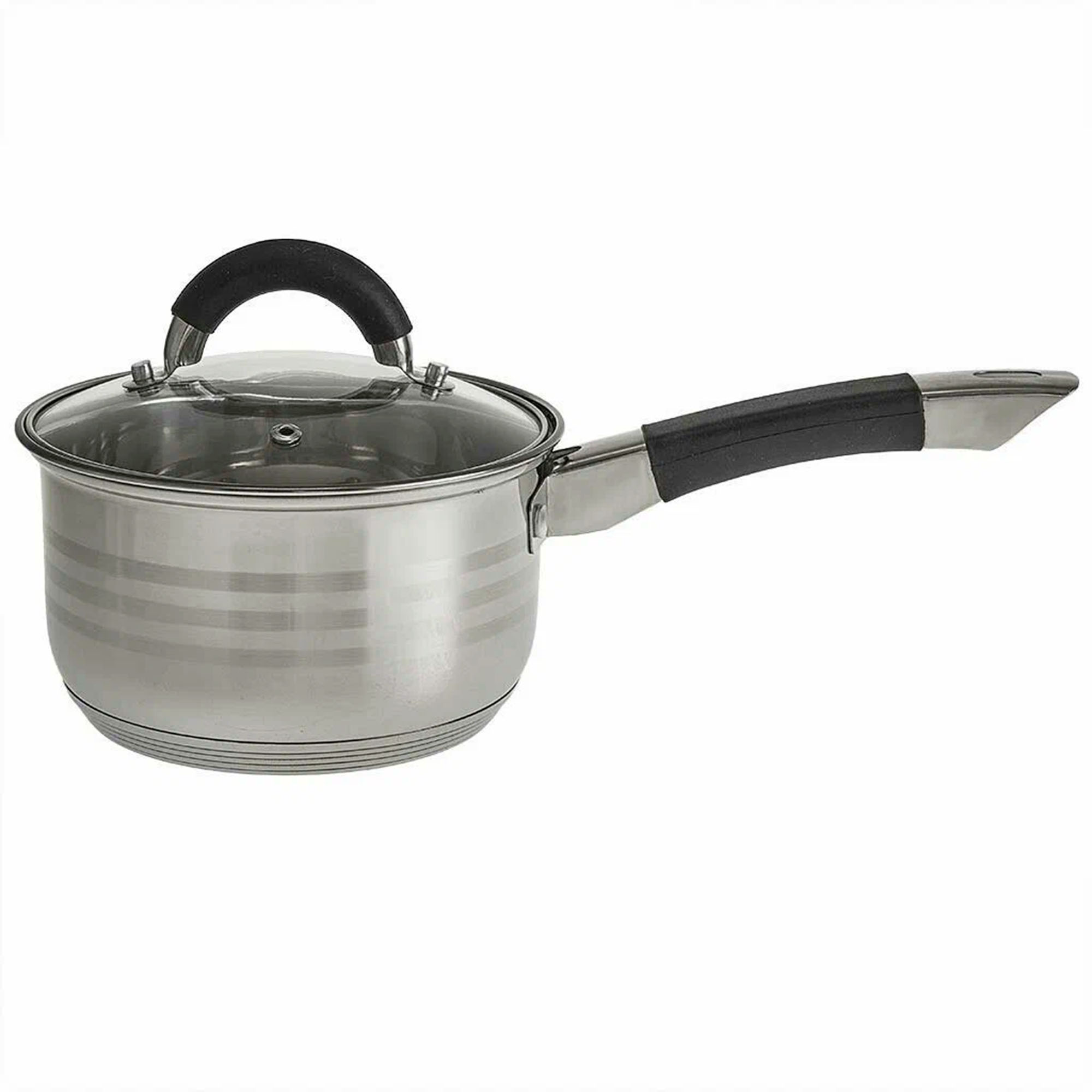 Ковш 2,1л нержавеющая сталь, со стекл.крышкой, 16*9,5 см,  капсул. индукци. дно BE-441/2  WEBBER