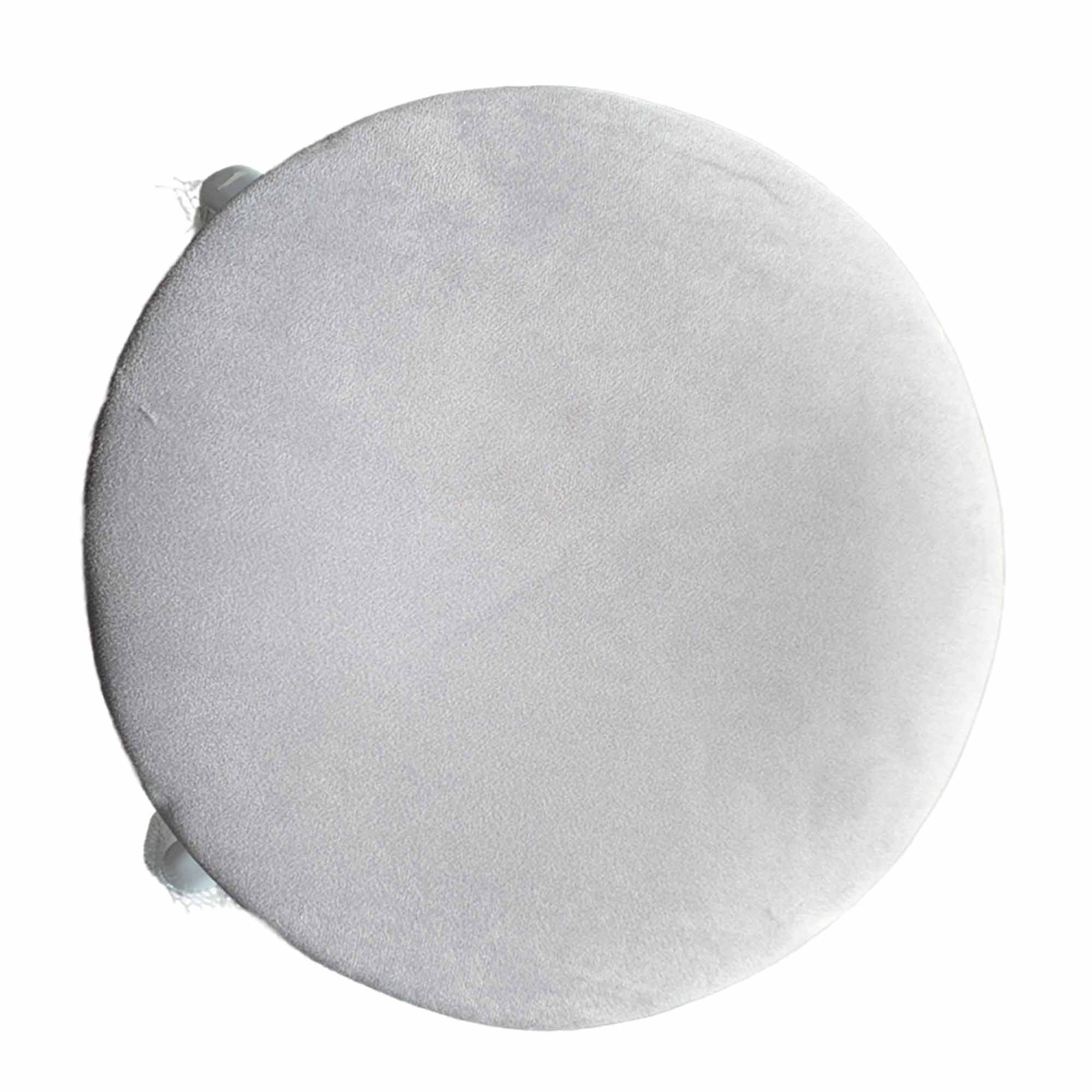 Табурет 18 круг велюр шторм 022 светло-серый на бел гл