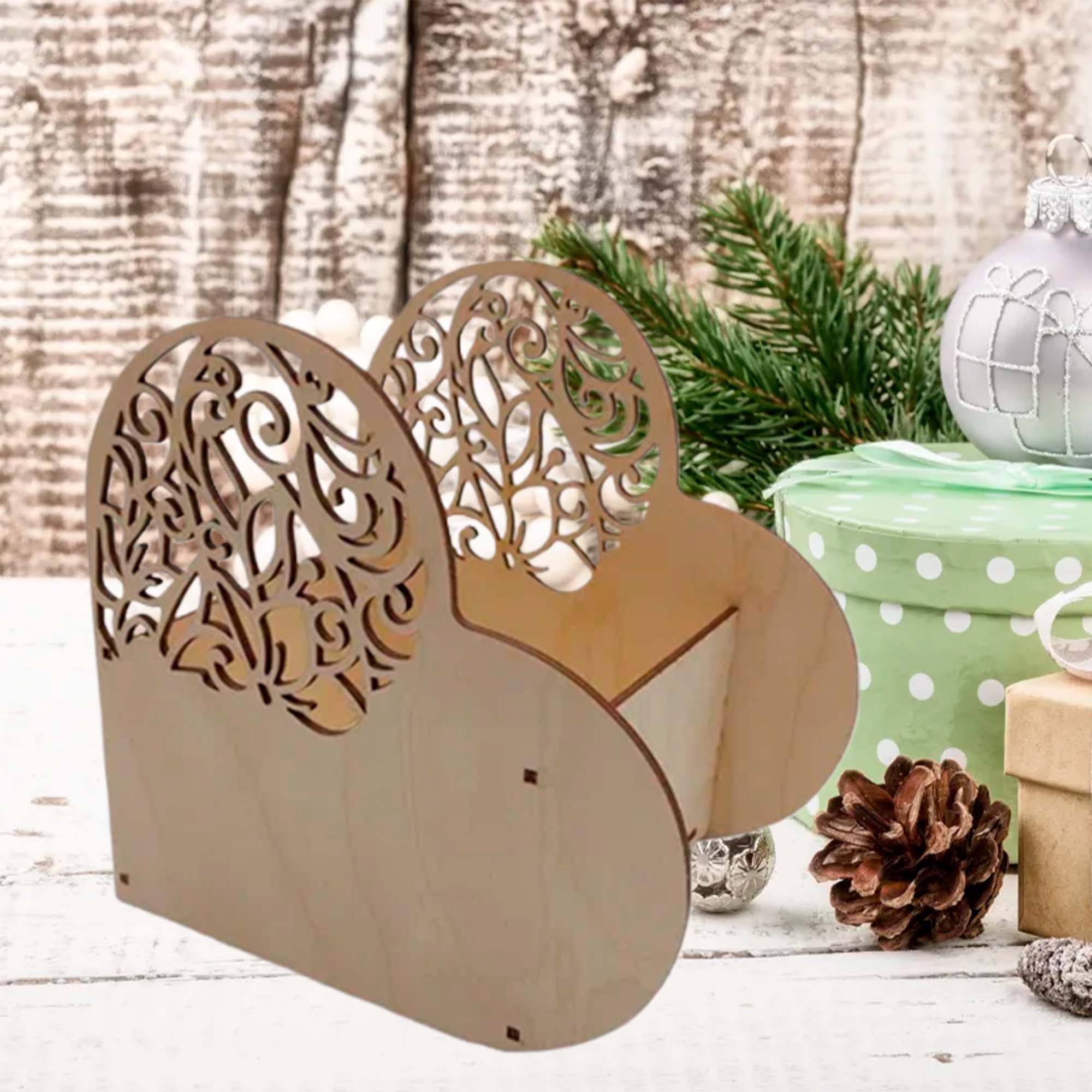 Кашпо 20х20х1,5см ДомВуд Сердце Экошпон Ф275