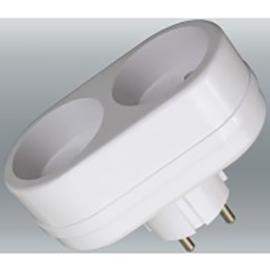 Двойник TOKER  2Т 6А белый (линейный)