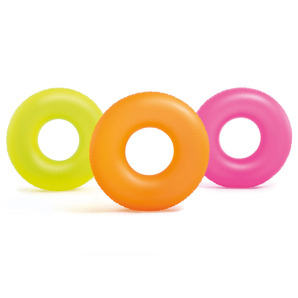 Круг надувной для плавания 91см "Неоновый холод" до 60кг, от 9 лет, 3 цвета, Intex