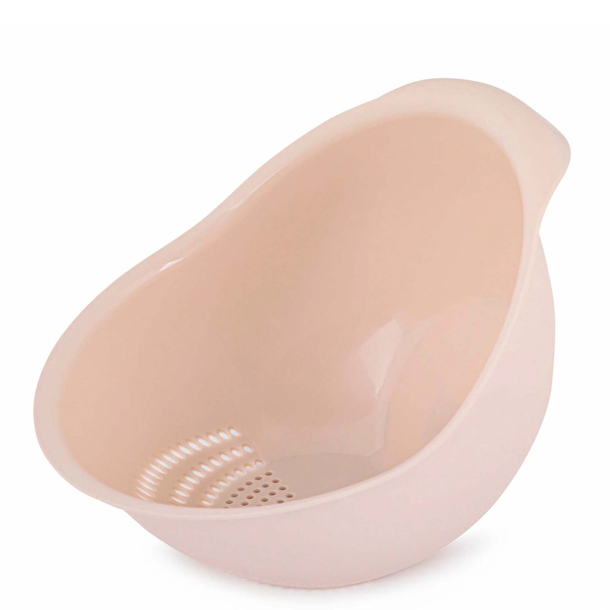 Дуршлаг для промывания крупы бежевый