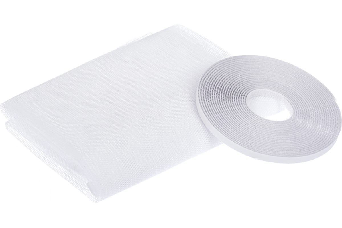 Сетка на окно ПРОТИВОМОСКИТНАЯ с крепежной лентой 110х130 см  HELP 