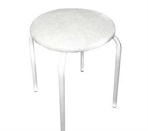 Табурет 18 круг белый мрамор на светлом муссе 