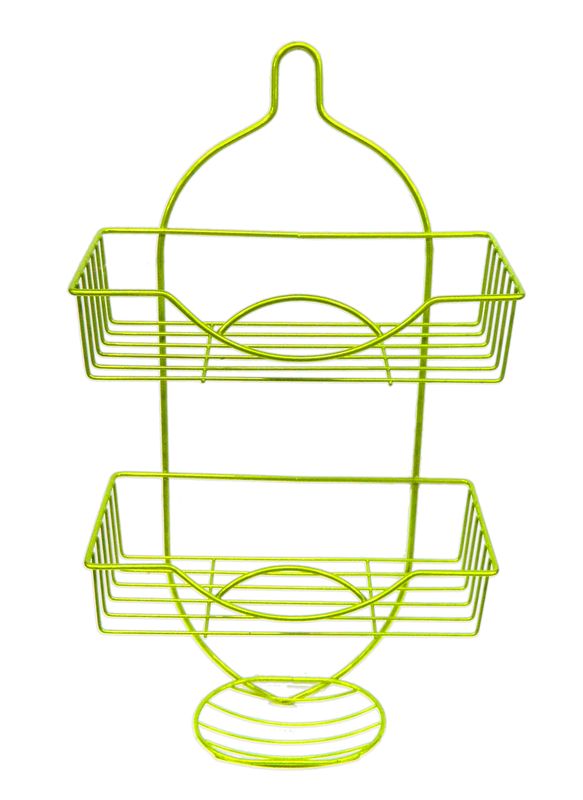 Полка прямая 2 ярусная с мыльницей 50*25*12см зеленая JC-4455/Е-0019 (24)
