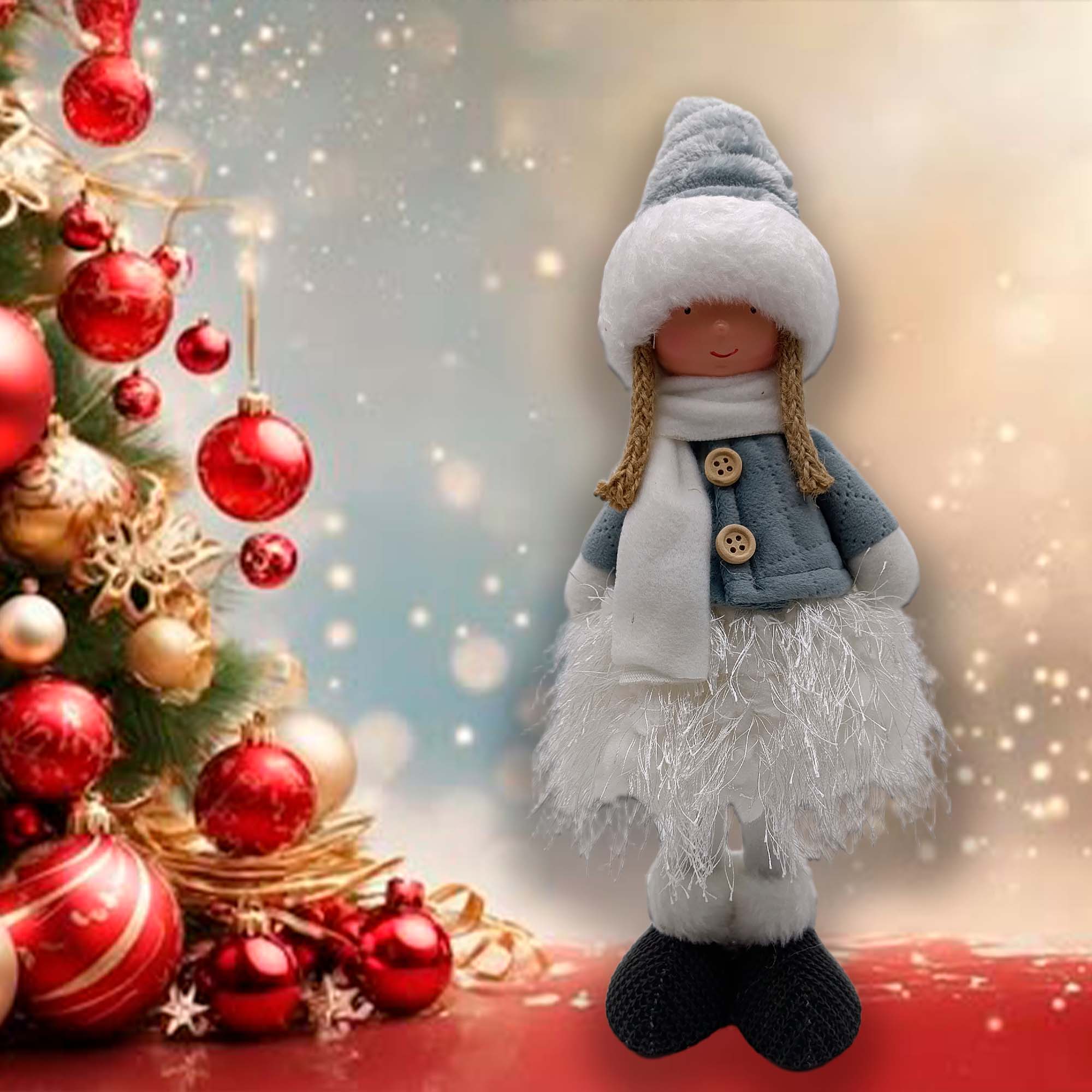 Девочка декоративная новогодняя 10х10х37см РД18522