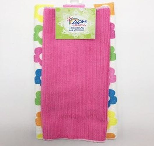 Набор салфеток 2шт (30х30 - 40х60 с рис) ДомВелл Микрофибра