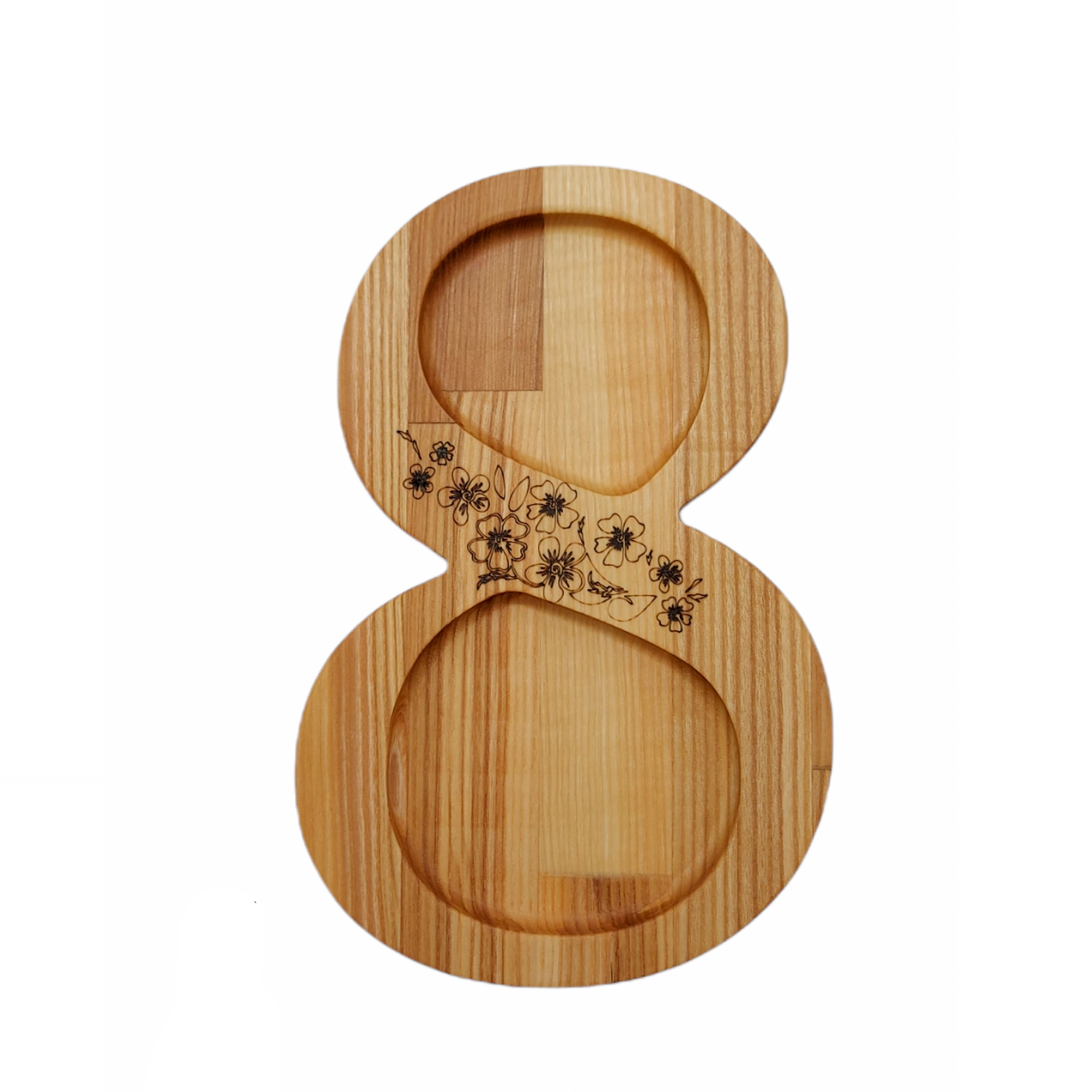 Менажница 25х16,5*2см ДомВуд с гравировкой Ясень Я218