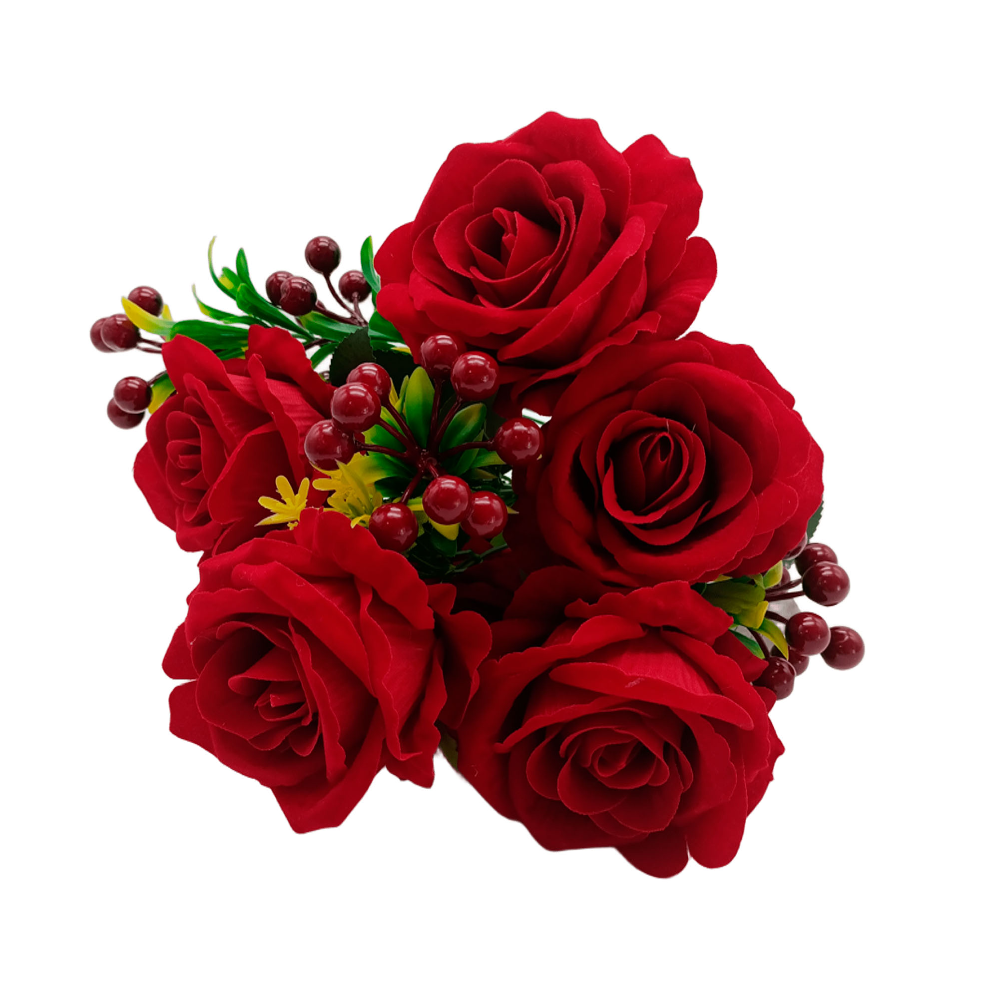 Букет Роза бархатная с ягодкой