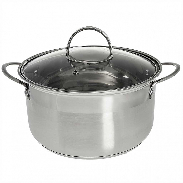 Кастрюля нержавеющая сталь  3,7л, крышка стекло