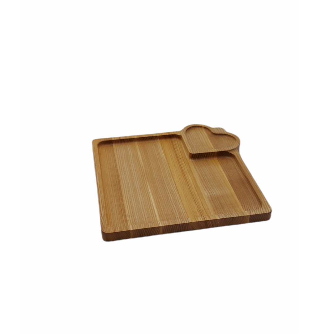 Менажница 26,5х26,5х2см квадратная ДомВуд Сердце Ясень Я229