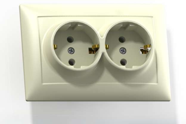 Розетка СЕЛЕНА СУ 2 мест. сл. кость, земля, АБС-пластик РС 16-372 "с/к"