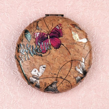 Зеркало карманное 7см GT361 кожзам