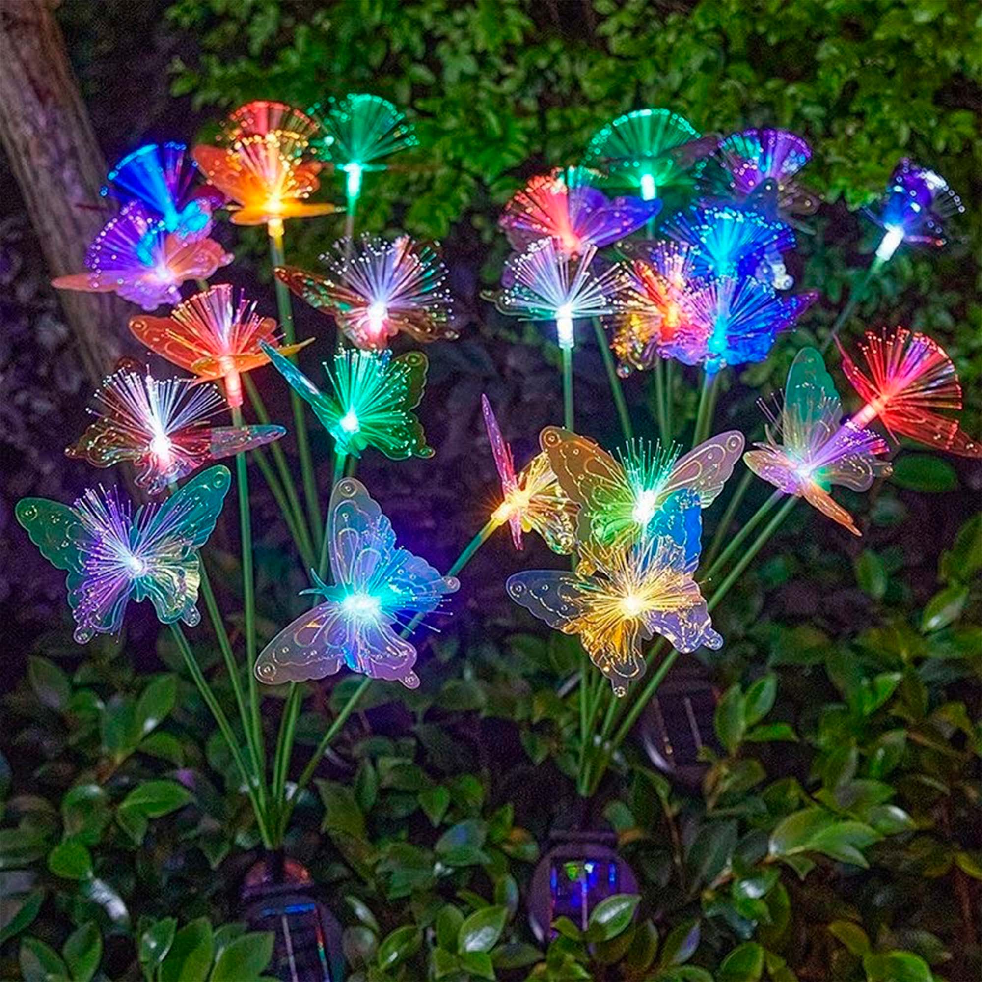 Светильник садовый на солнечной батарее 70см Бабочки(18)
