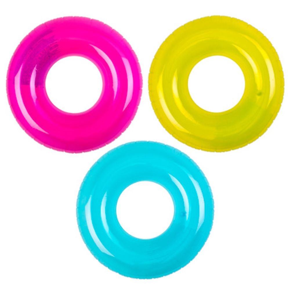 Круг надувной для плавания 76см "Прозрачный" до 40кг, от 8 лет, 3 цвета, уп.24