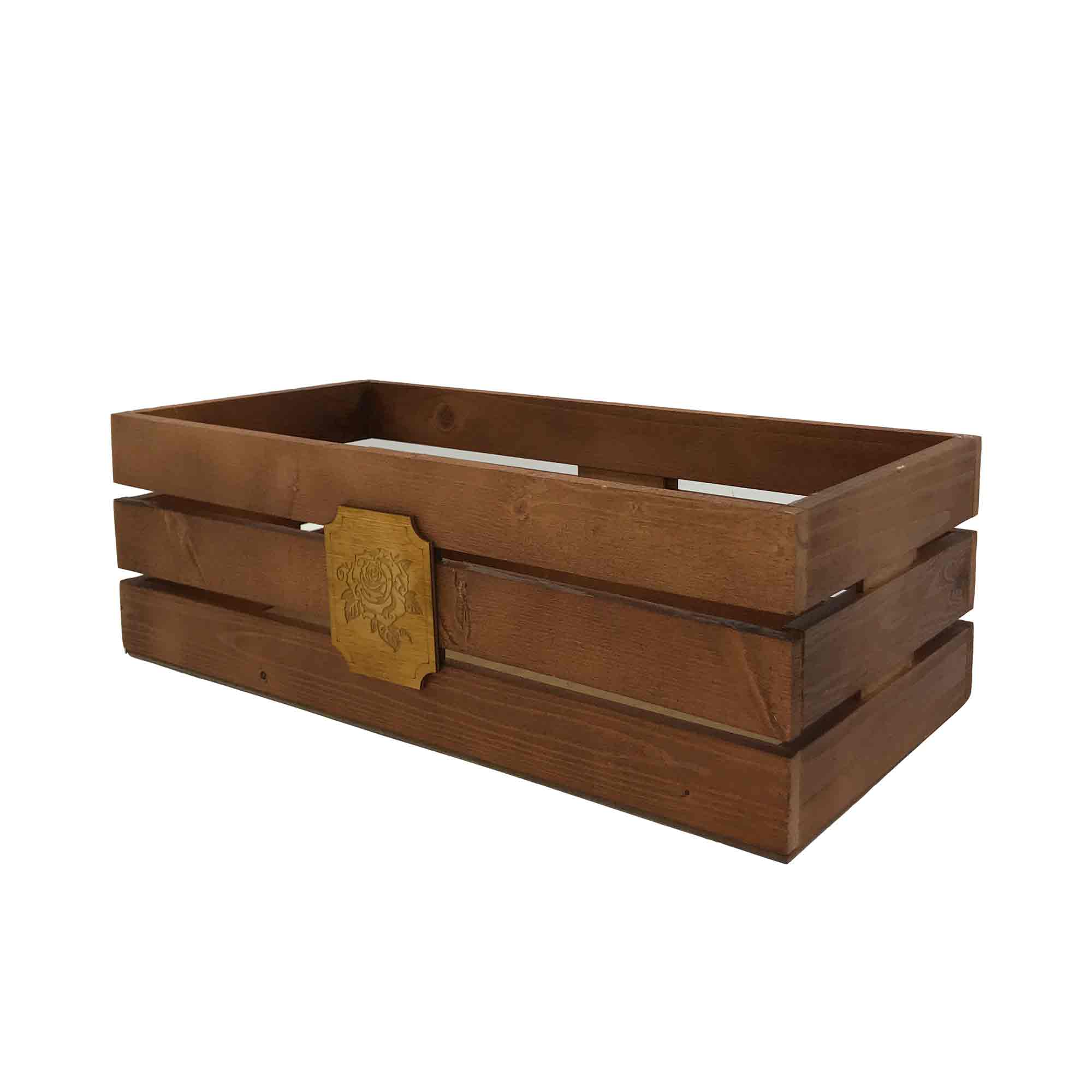 Ящик декоративный с двумя медальонами 40х20х13см ДомВуд Мокко Сосна С75/Д75