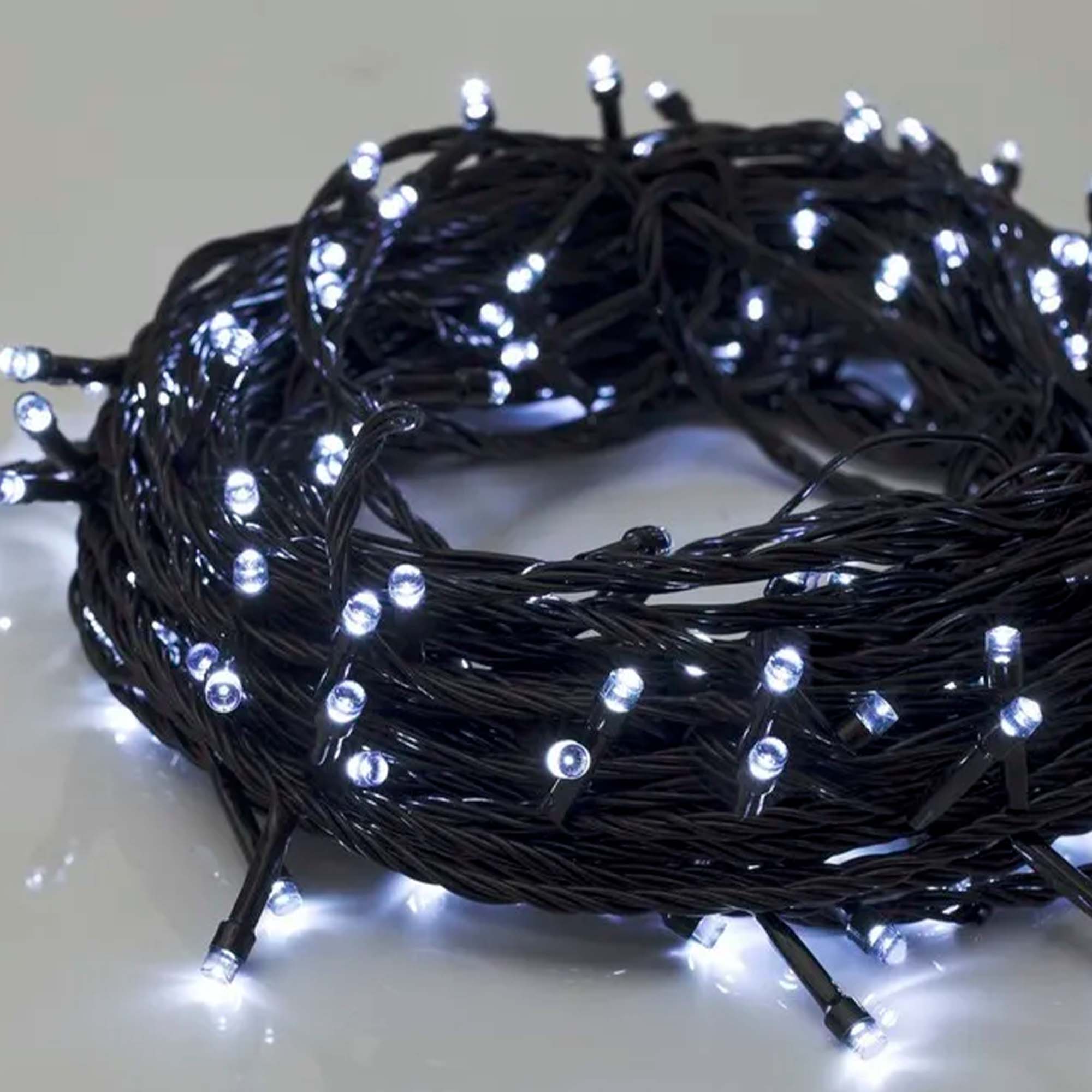 Гирлянда "Нить" 10м, темная нить,свечение белое холодное РД18294