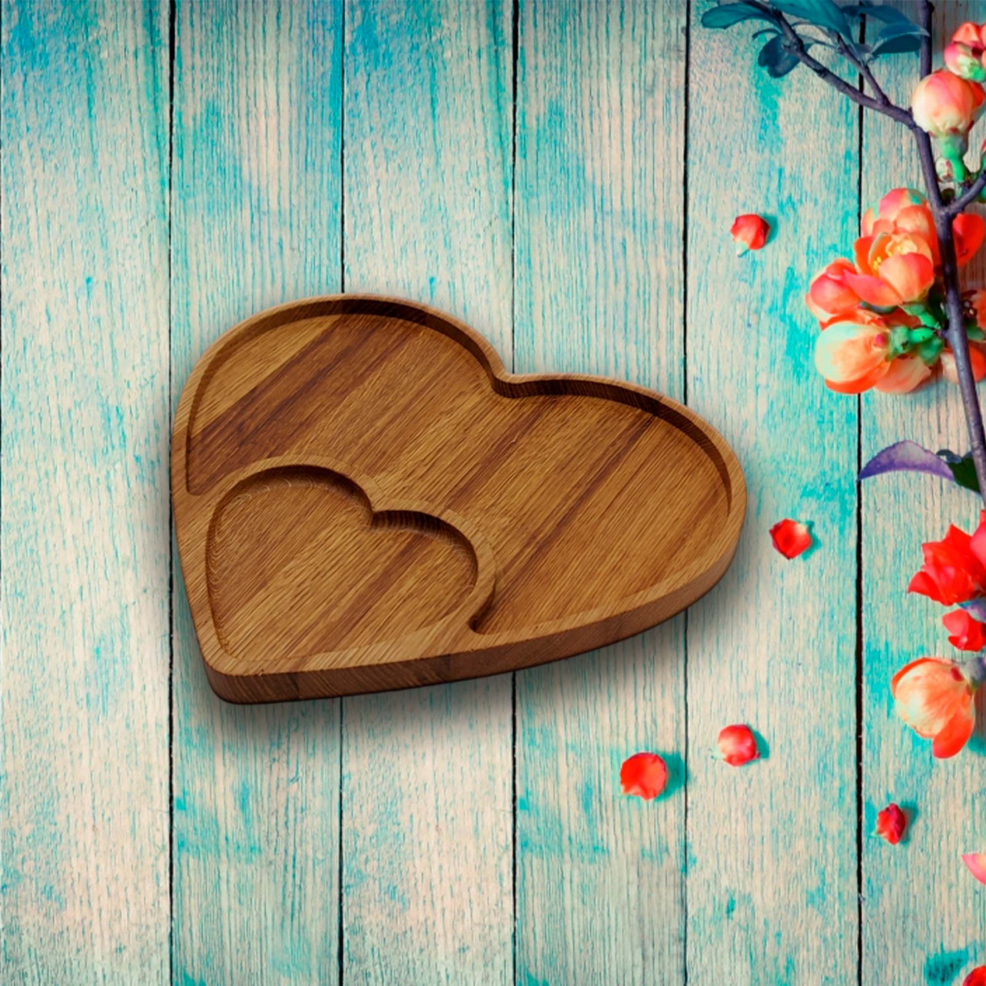 Менажница 28х25*2см  ДомВуд Два сердца Ясень Я230