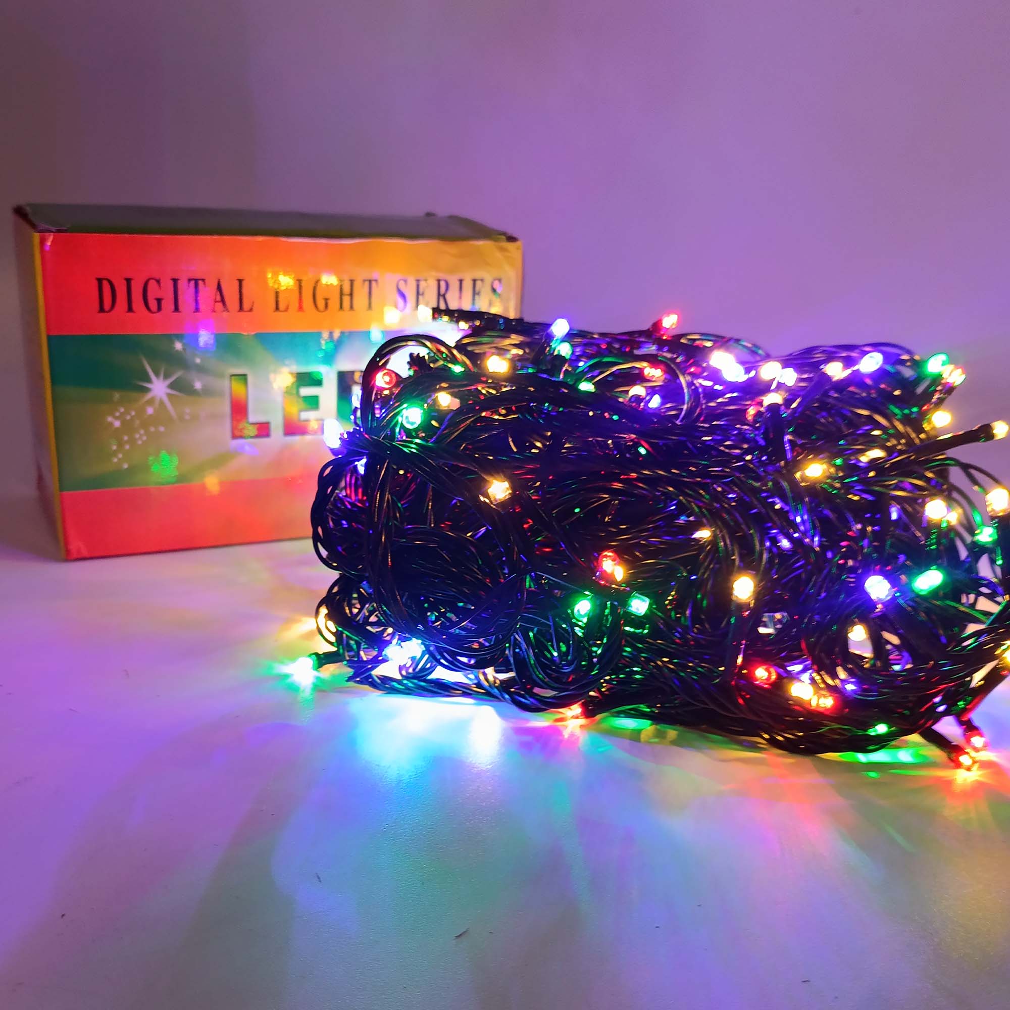 Гирлянда "Нить" 30м, темная нить, свечение мульти РД18324