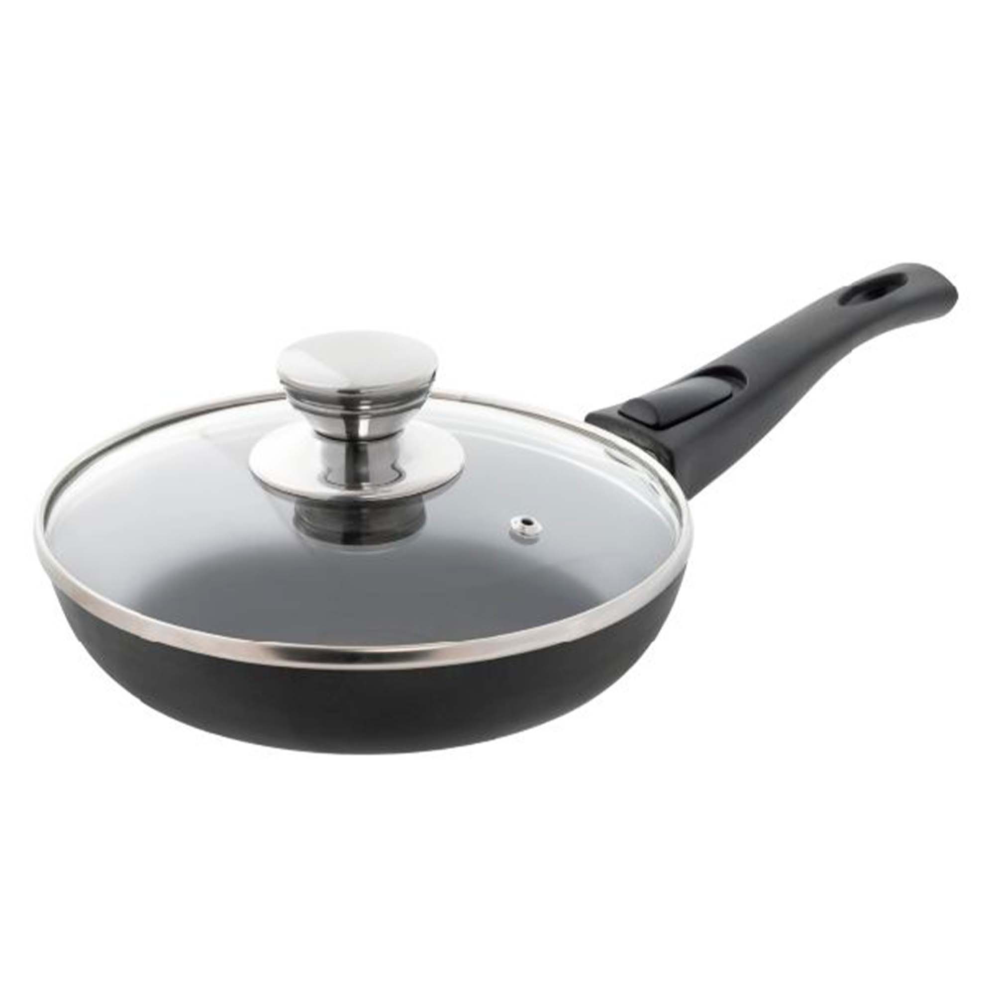 Сковорода 220мм Brilliant, крышка стекло (BR-008ЧР)