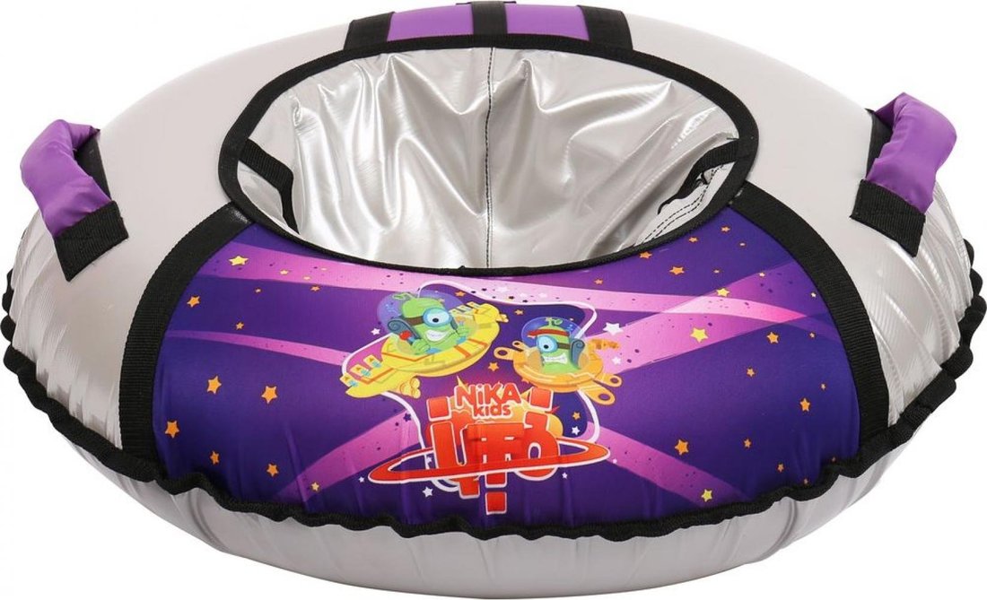 Тюбинг с рисунком ТБ1КР-70/П2 баклажановый/серебро с пришельцами