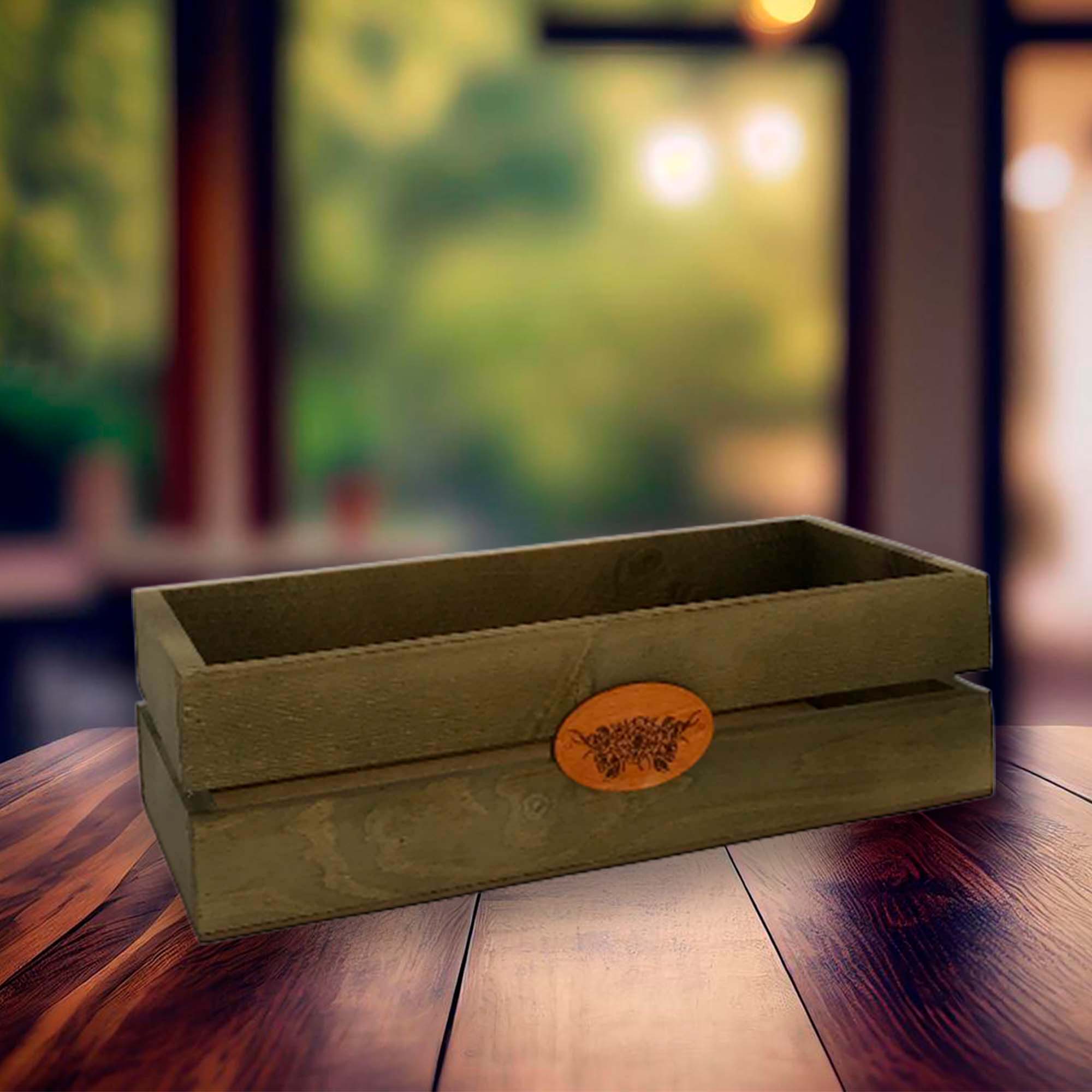 Ящик декоративный с медальоном 30х16х9см ДомВуд Орех Сосна С65/Д65