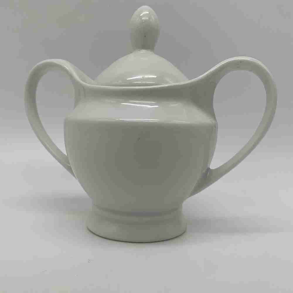 Сахарница 300мл с крышкой, белая, РД74886