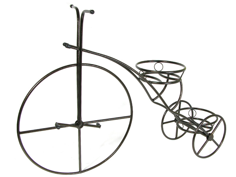 Подставка под цветы" Велосипед" на 2 горшка  (бронзовый антик)