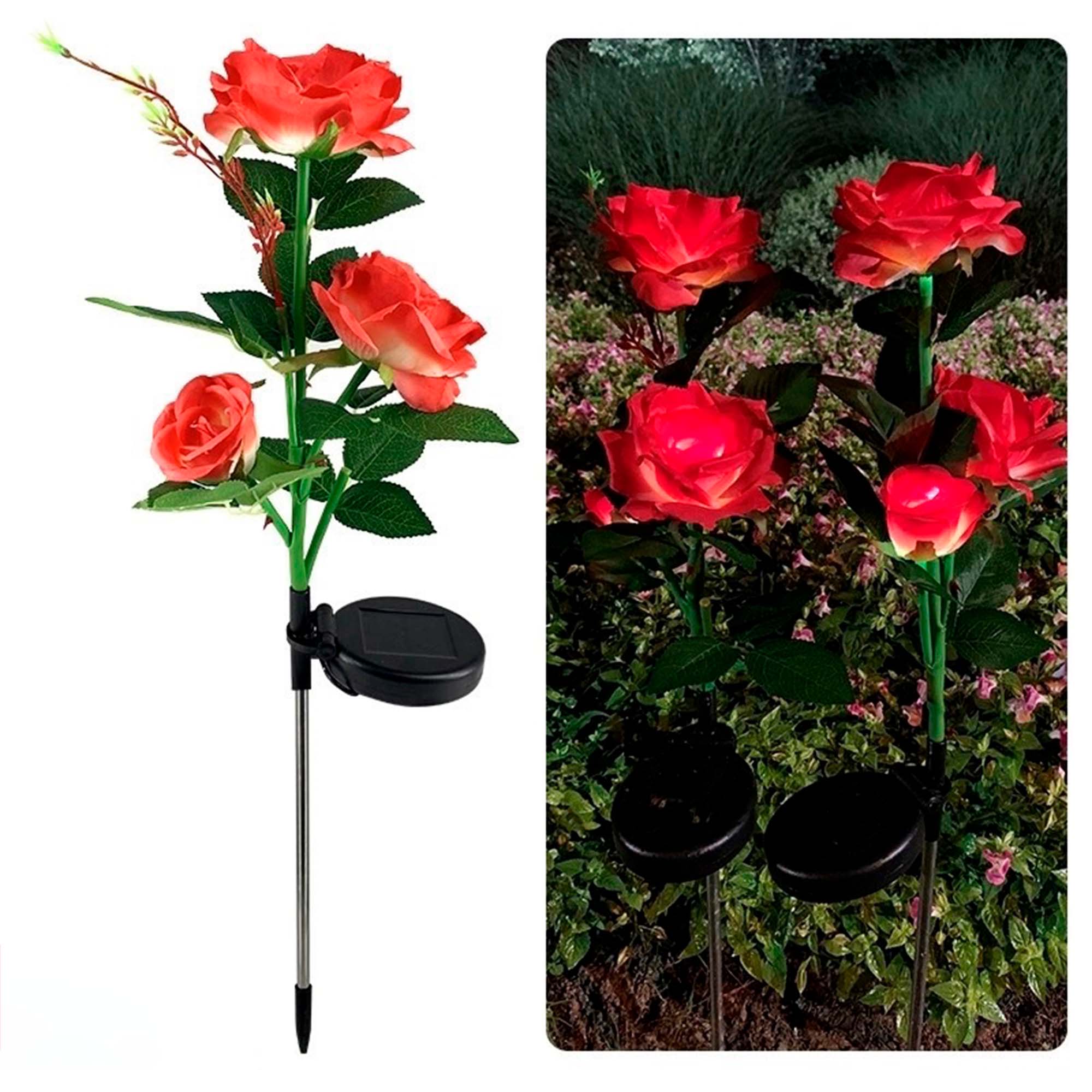 Светильник садовый на солнечной батарее 66см Розы