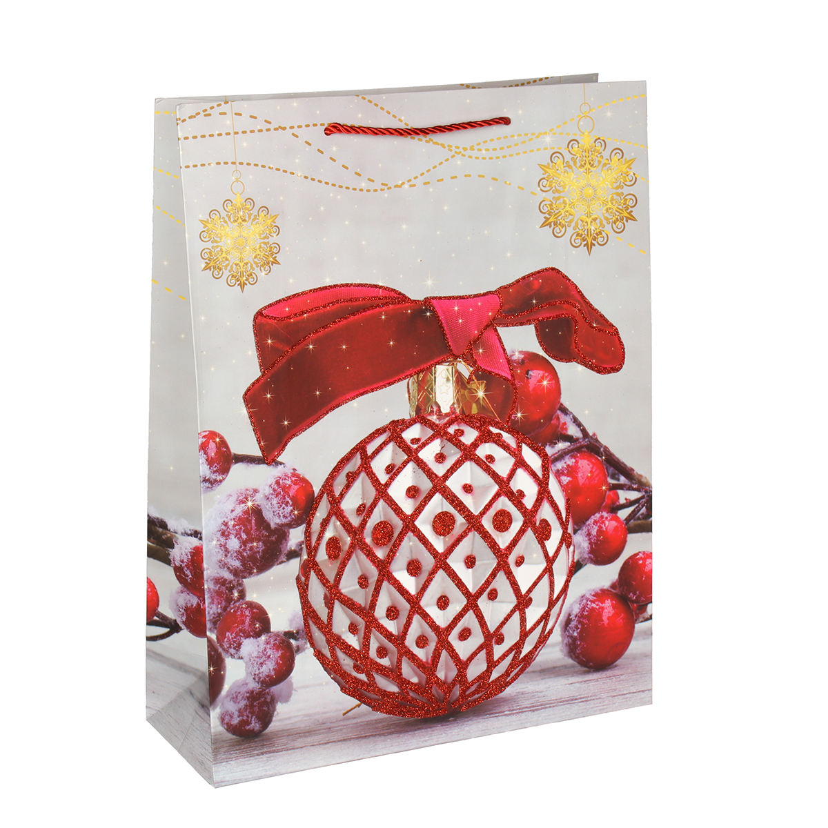 Пакет подарочный 31х40х12 100-1L Новый год 