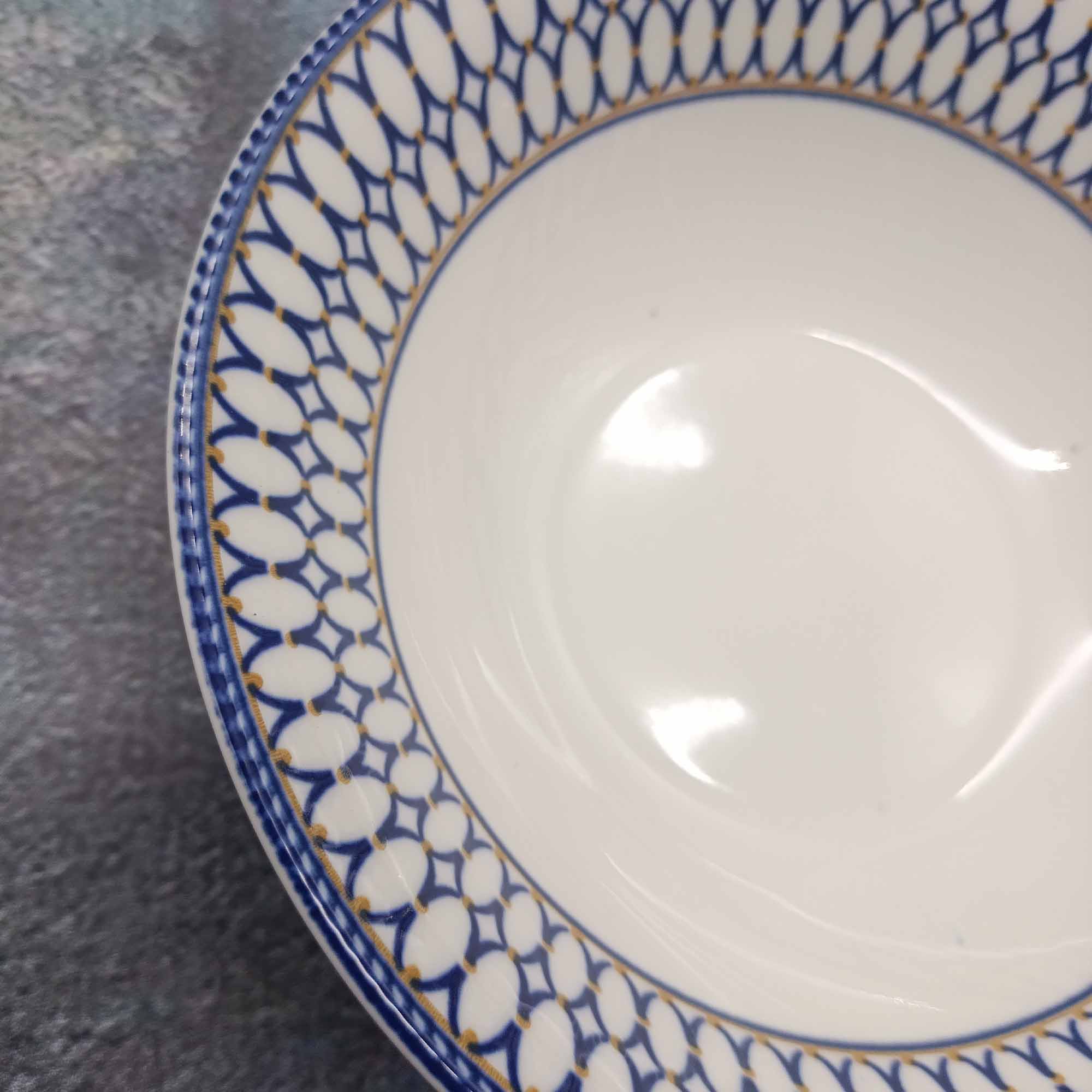 Миска 17,5см круглая, с узором РД84908 синий узор