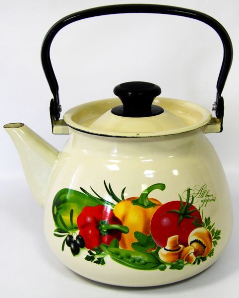 Чайник 3,5л сферич. с мет.р. слон кость Керчь 