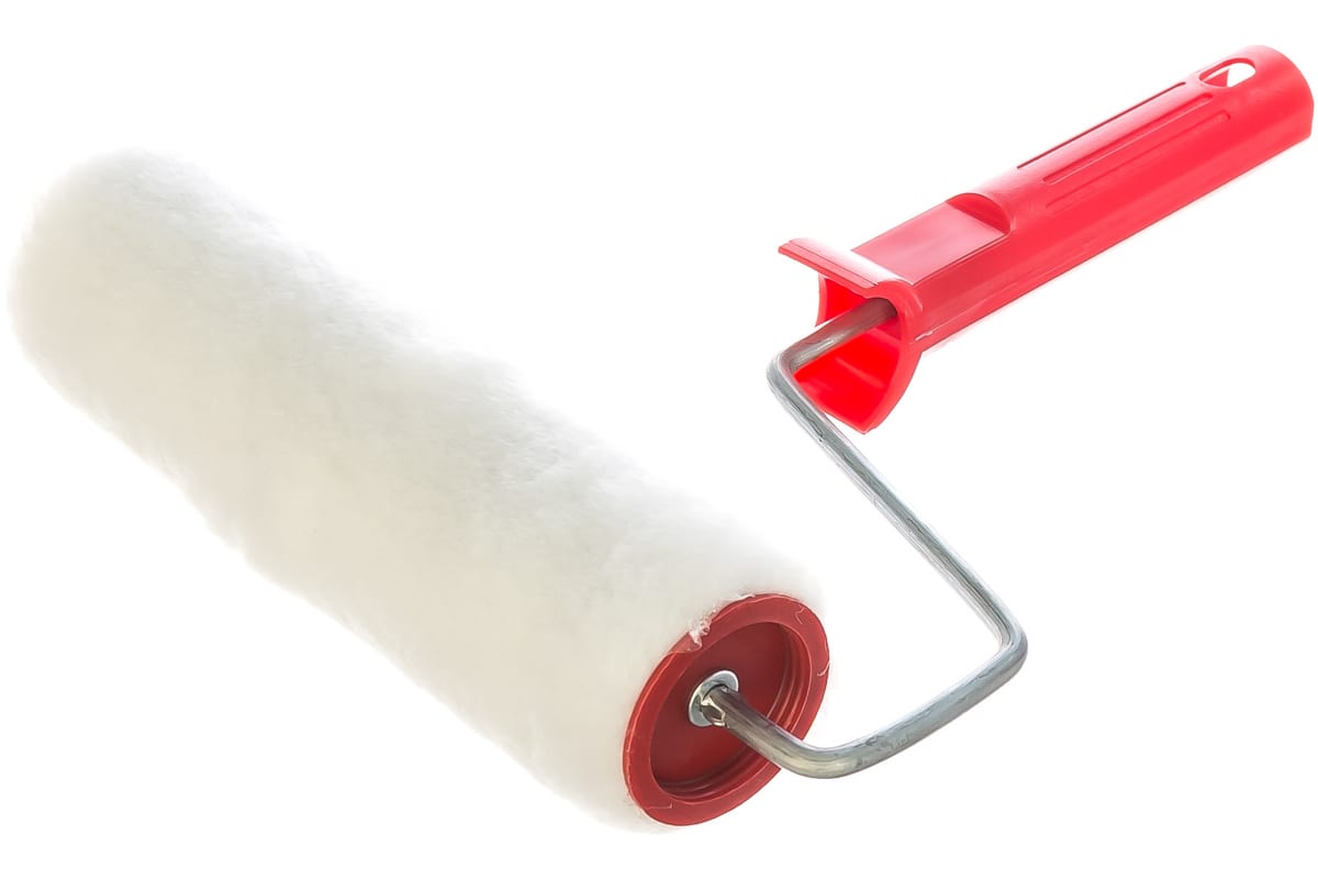 Валик "Искусственный мех", в сборе, 200мм, D-48мм, D ручки 6мм, крепление шплинтом, Сибртех