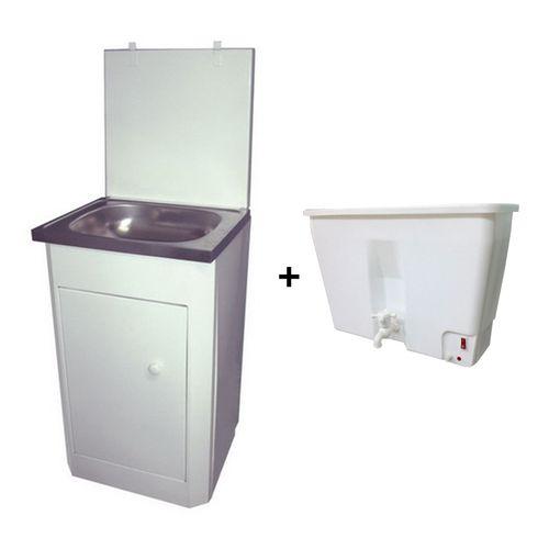 Умывальник "Дачный" ЭВН 17л, белый, мойка нерж. 40х50, кран силуминовый