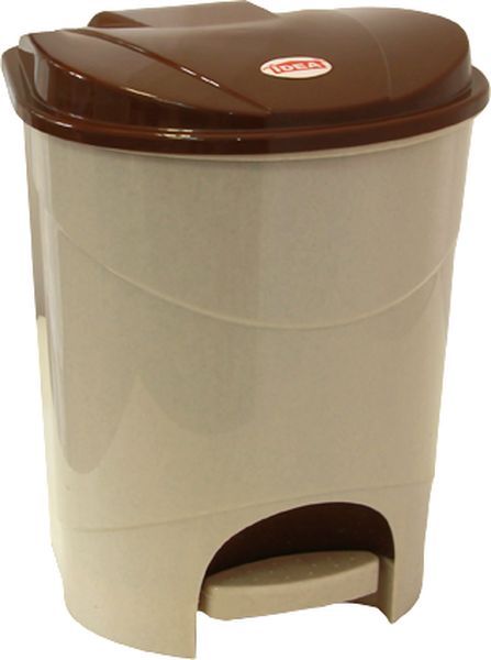 Контейнер для мусора 11л с педалью беж мрамор