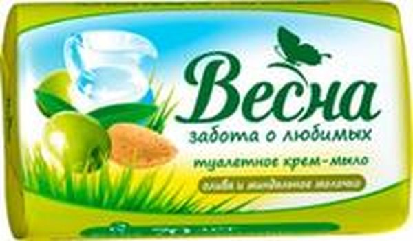 Мыло туалетное 90г Весна Олива и Миндальное молочко 