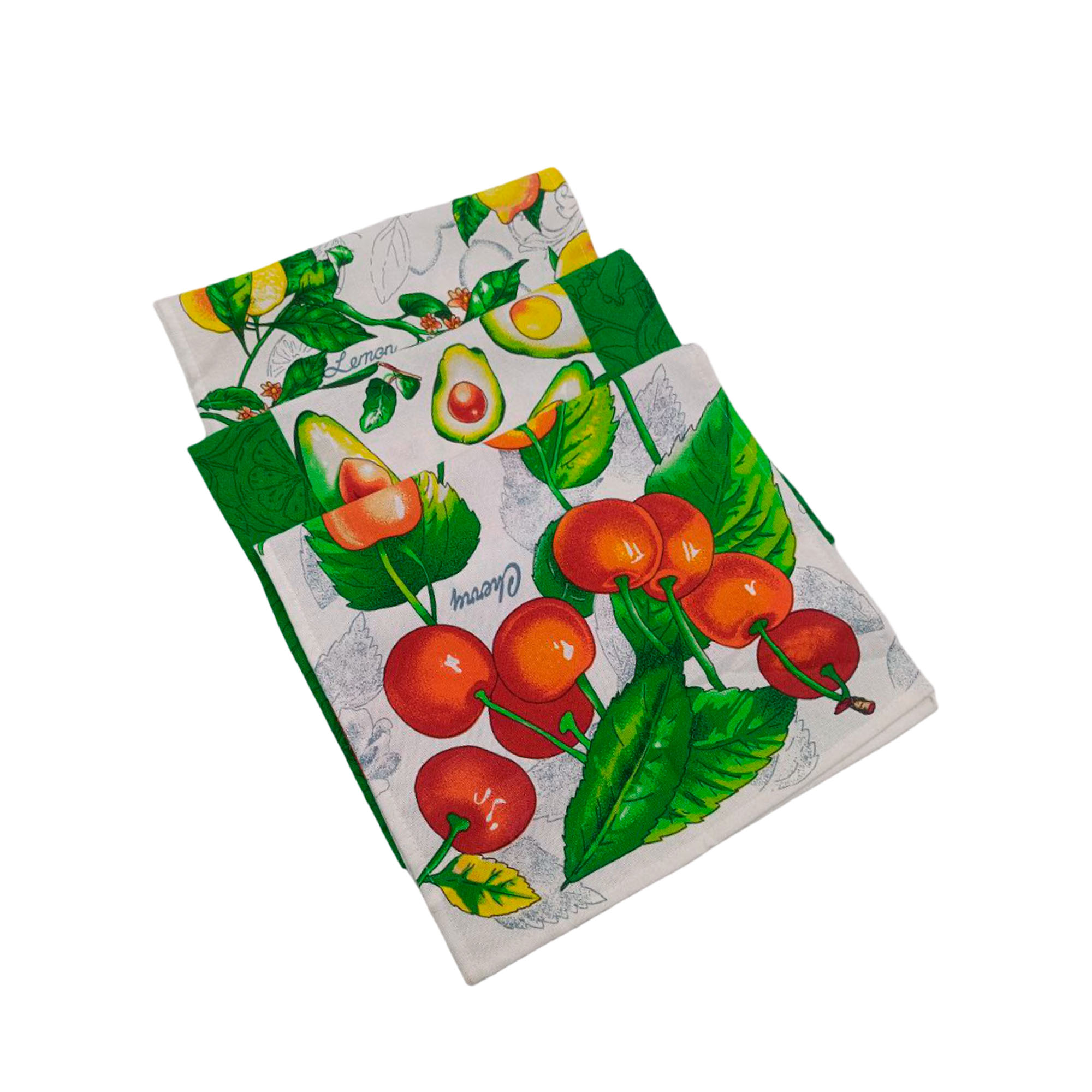 Полотенце из рогожки 36*60 ДомВелл 10216/1 Авокадо/лимон ПРОМО