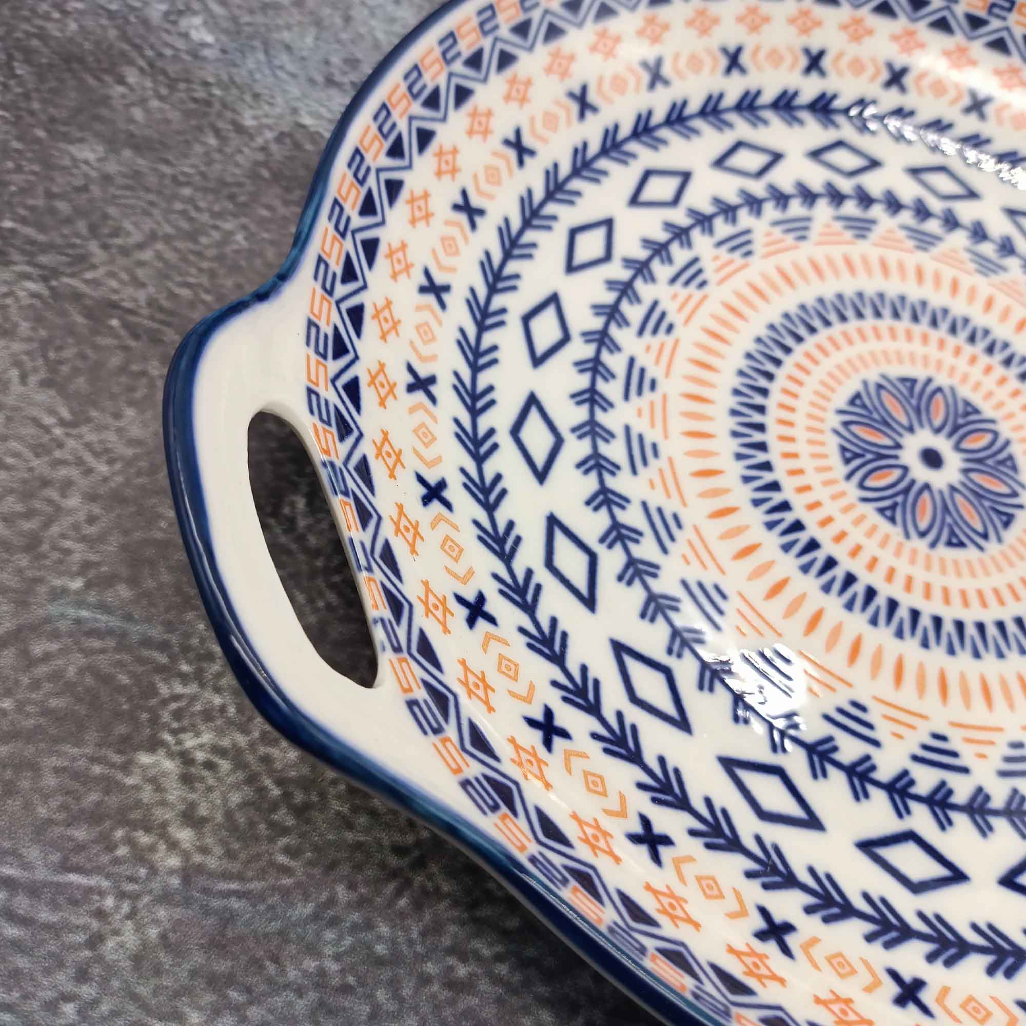 Блюдо 21см сервировочное круглое, с ручками РД84526