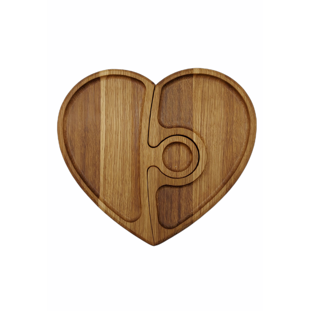 Менажница-подсвечник 27*24*2 ДомВуд Сердце Ясень Я243