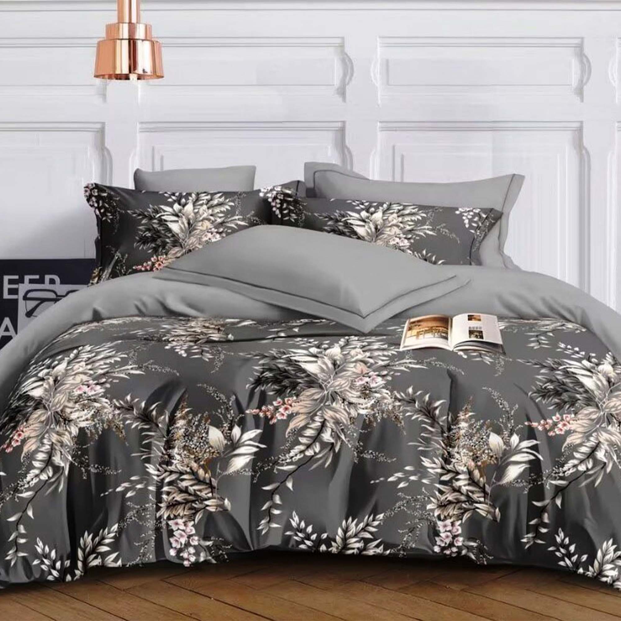 Комплект постельного белья 2,0 (70*70) ДомВелл Поплин Соловушка 6855 Грейфлаус