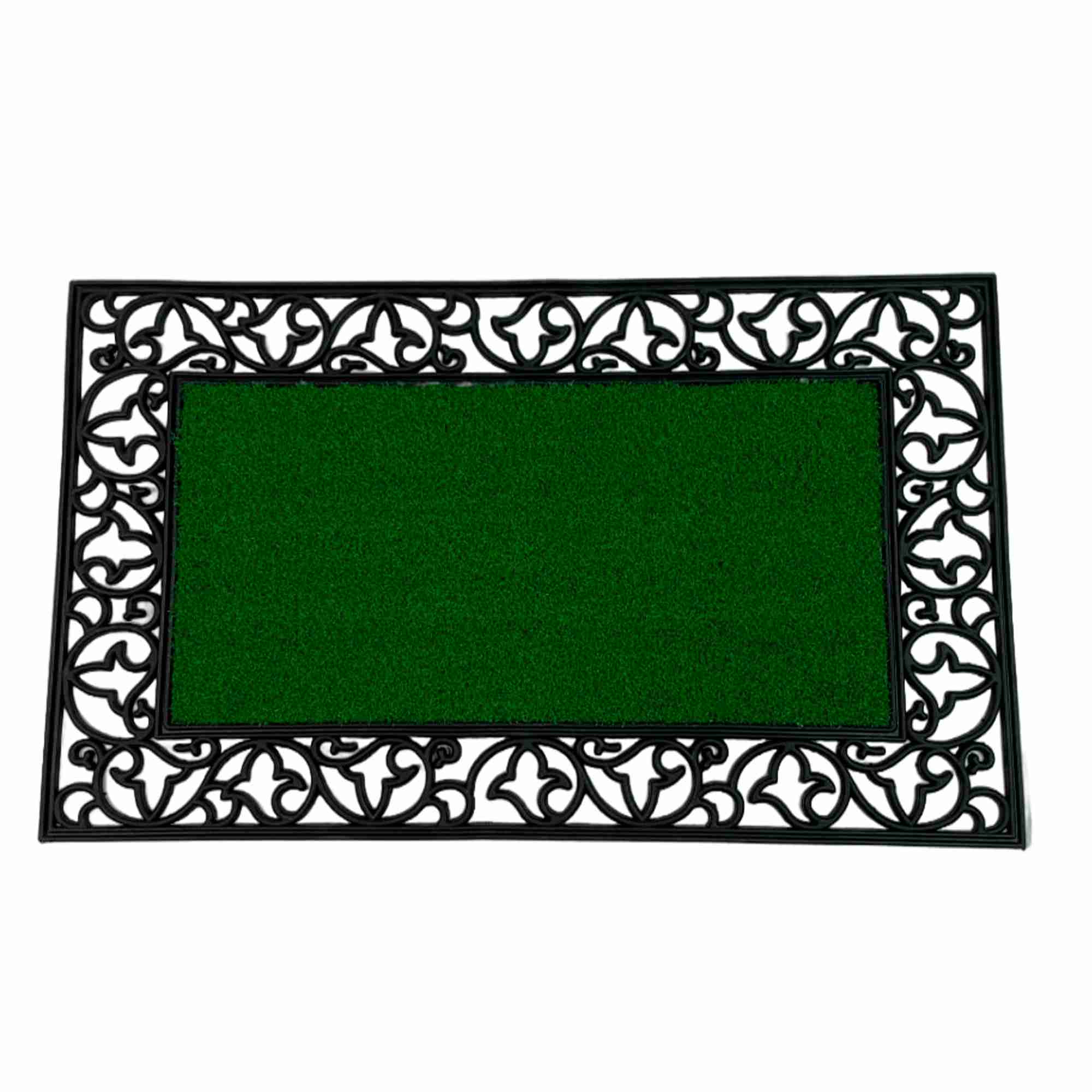 Коврик придверный 45х75см резиновый, вставка травка РД67055
