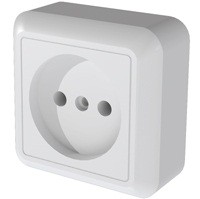 Розетка ОПТИМА ОУ 1 мест. 10 А бел. изол. пластина, АБС-пластик РА10-375