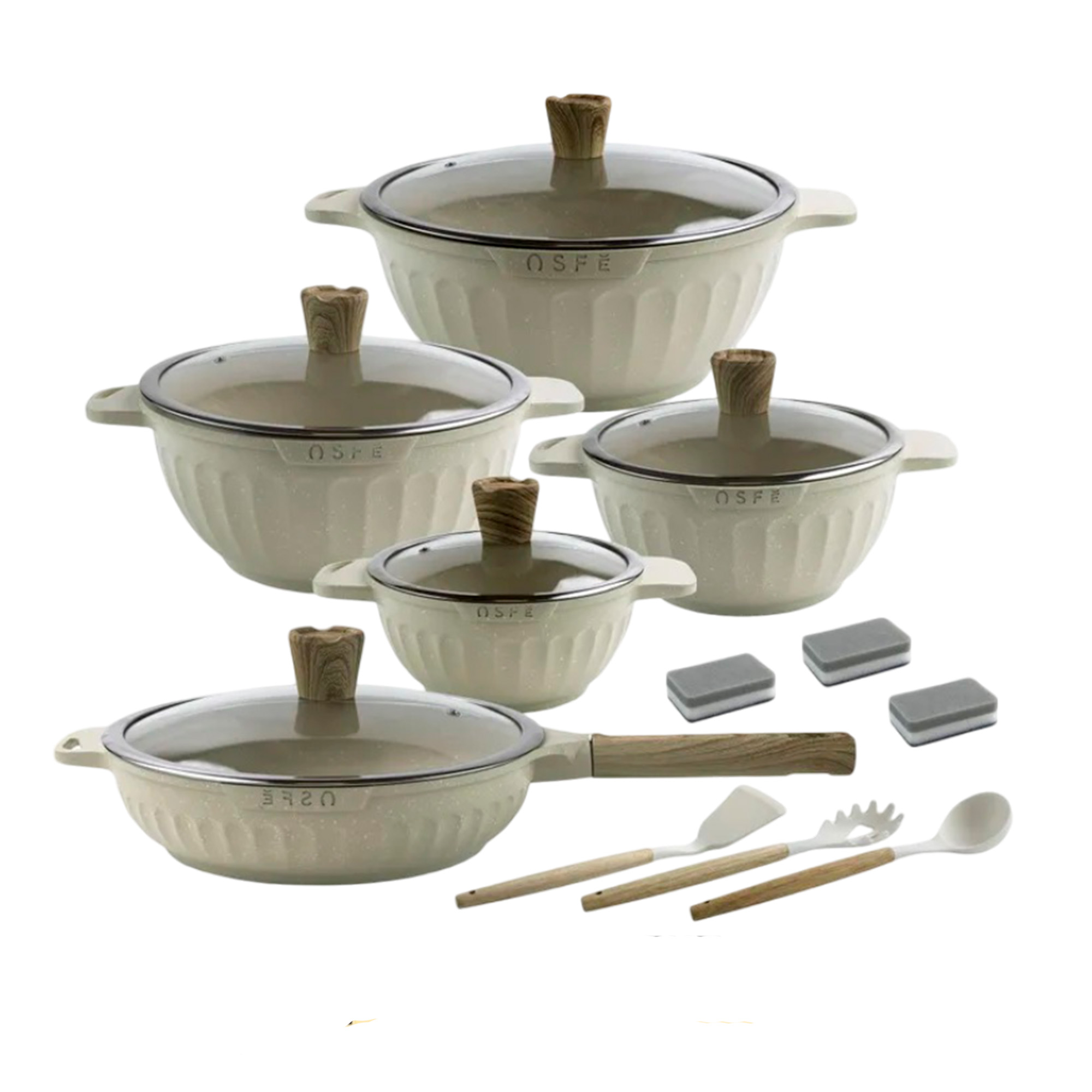 Набор посуды 9 пр. FLORENCE BLACK 