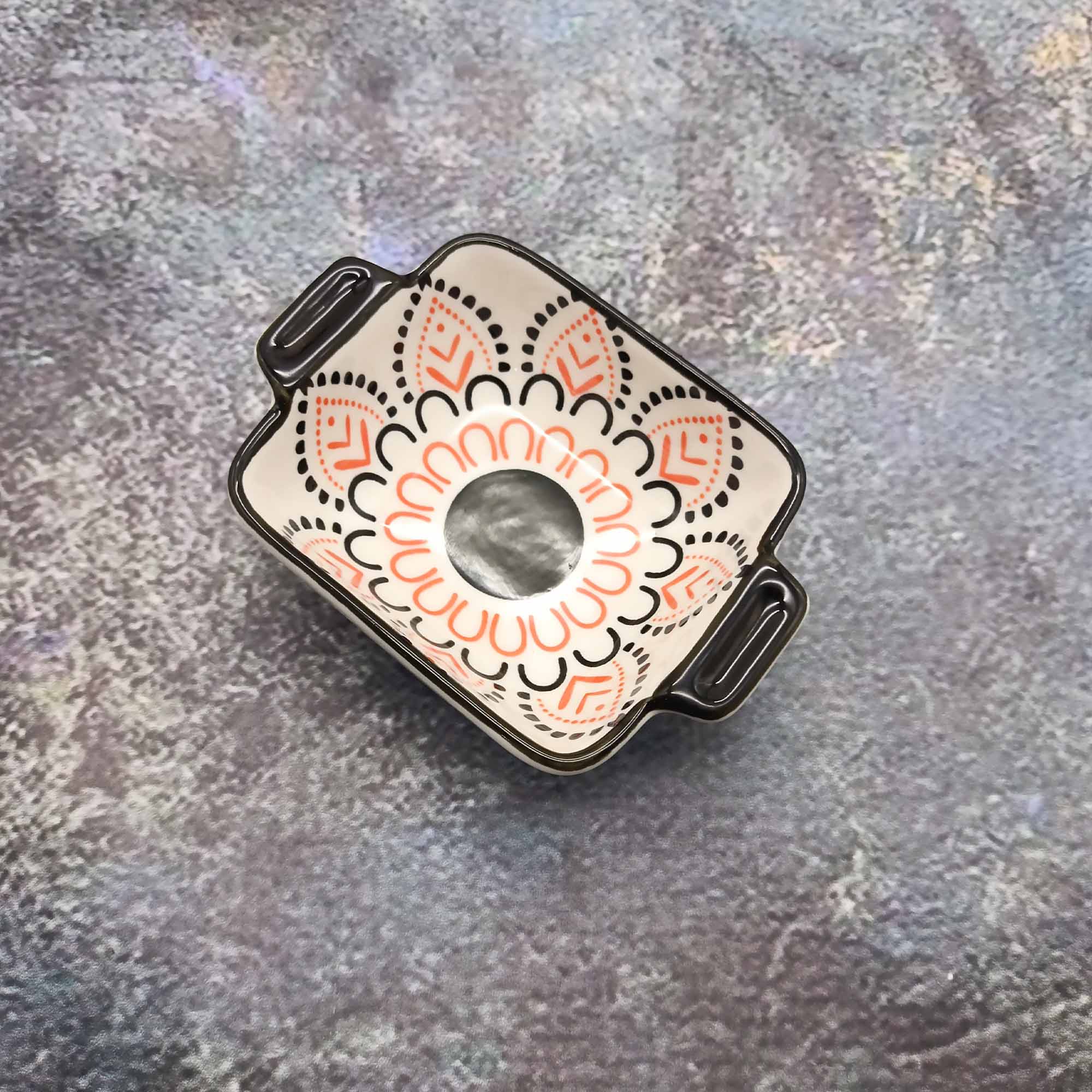 Салатник 8 х 7см квадратный, с узором РД84489